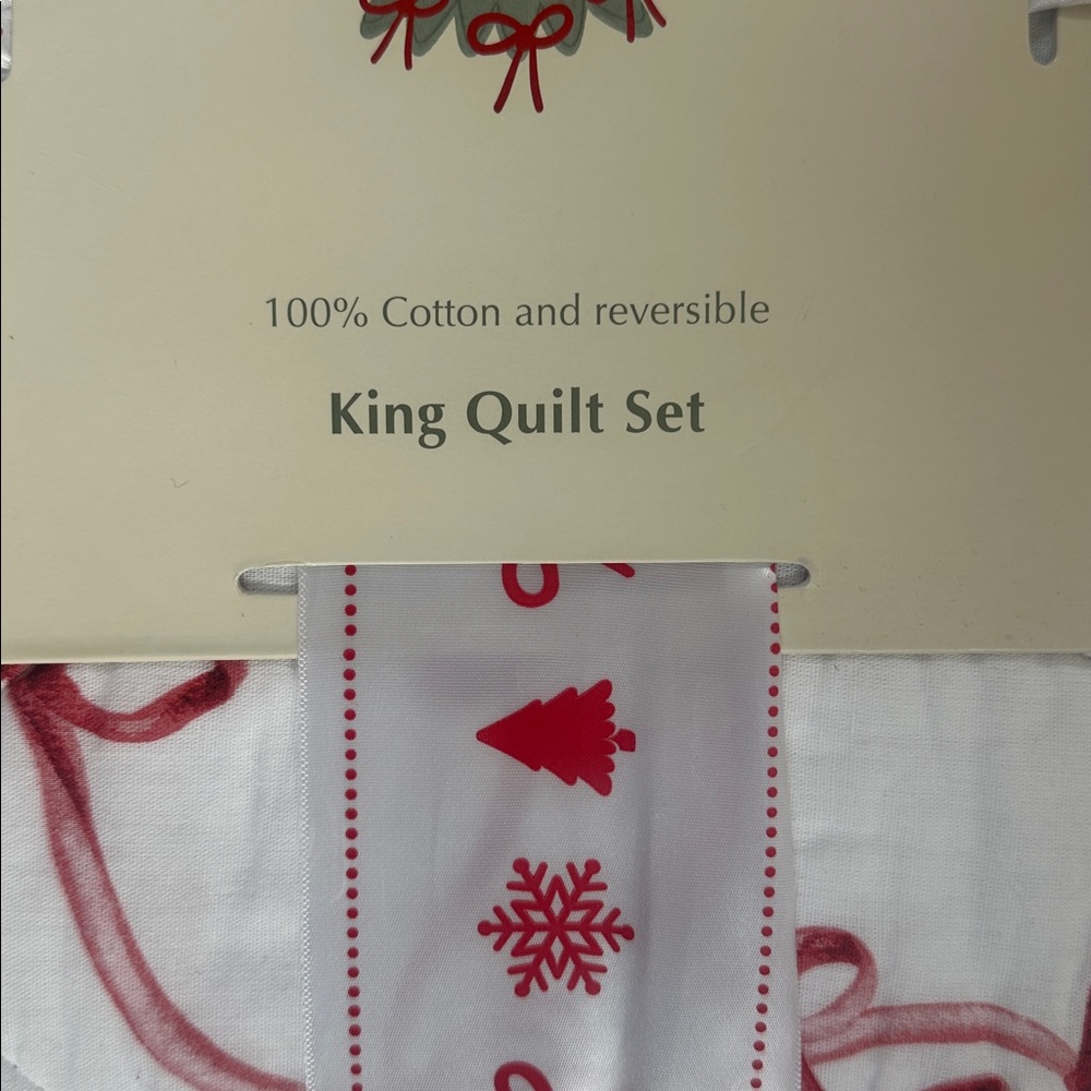 Quilt Set King Ruby and Ribbons - Picture 4 of 8